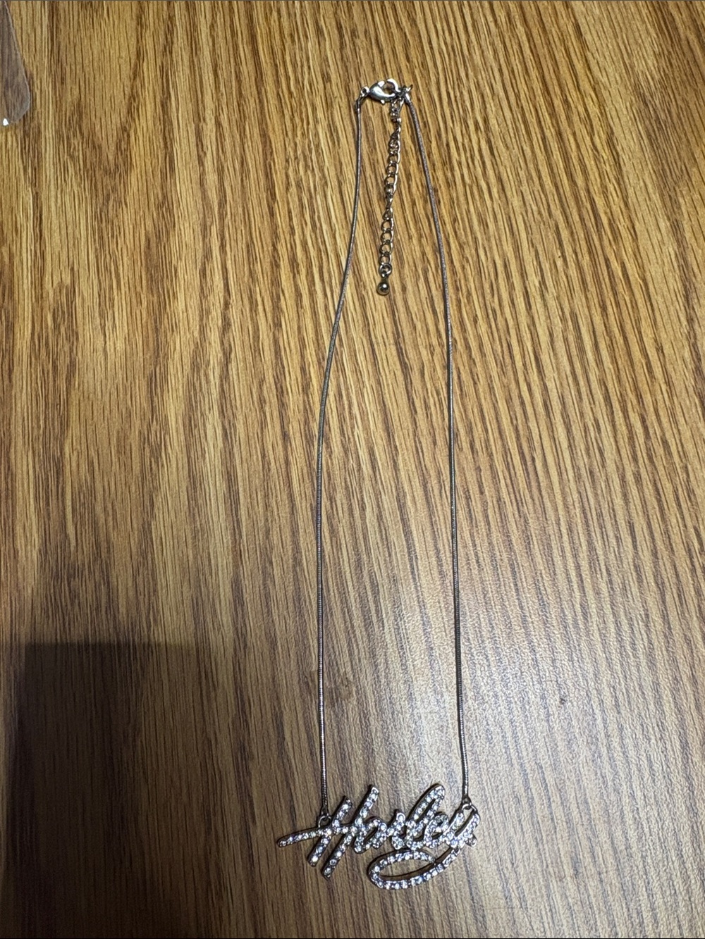 Harley-Davidson Silver Crystal Script Necklace